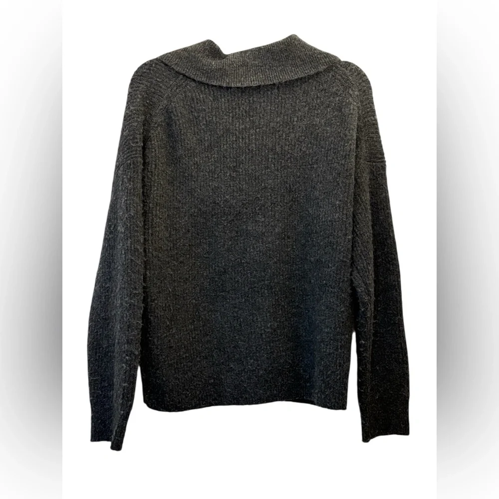 J.Crew Men's Merino Wool Alpaca Blend Dark Gray Half-Zip Sweater Size Medium